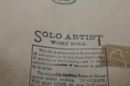Antique Solo Artist Word Roll W-1662 Loves Old Sweet Song Molloy Player Piano