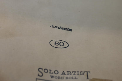Antique Solo Artist Word Roll W-1662 Loves Old Sweet Song Molloy Player Piano