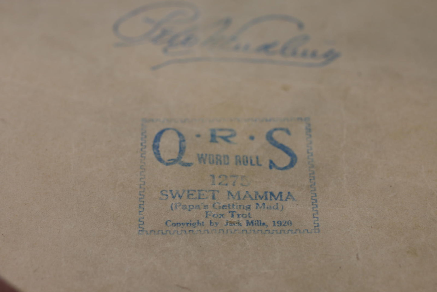 Vintage QRS Word Roll 1275 Sweet Mamma Fox Trot Player Piano Roll 1920