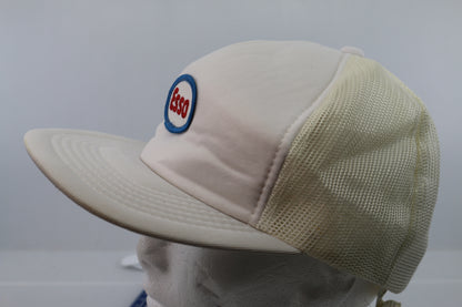 Esso Trucker Hat foam Vintage Hat Adjustable Cap rare white embroid logo