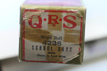 Vintage QRS Word Roll 4236 School Days Waltz Player Piano Roll Frank Milne