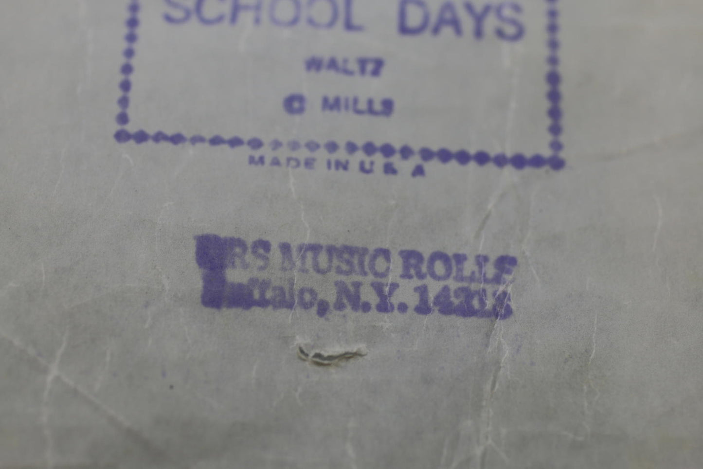Vintage QRS Word Roll 4236 School Days Waltz Player Piano Roll Frank Milne