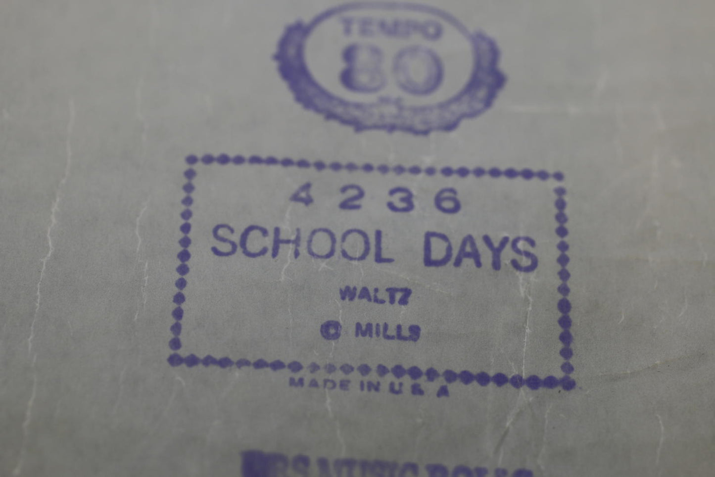 Vintage QRS Word Roll 4236 School Days Waltz Player Piano Roll Frank Milne
