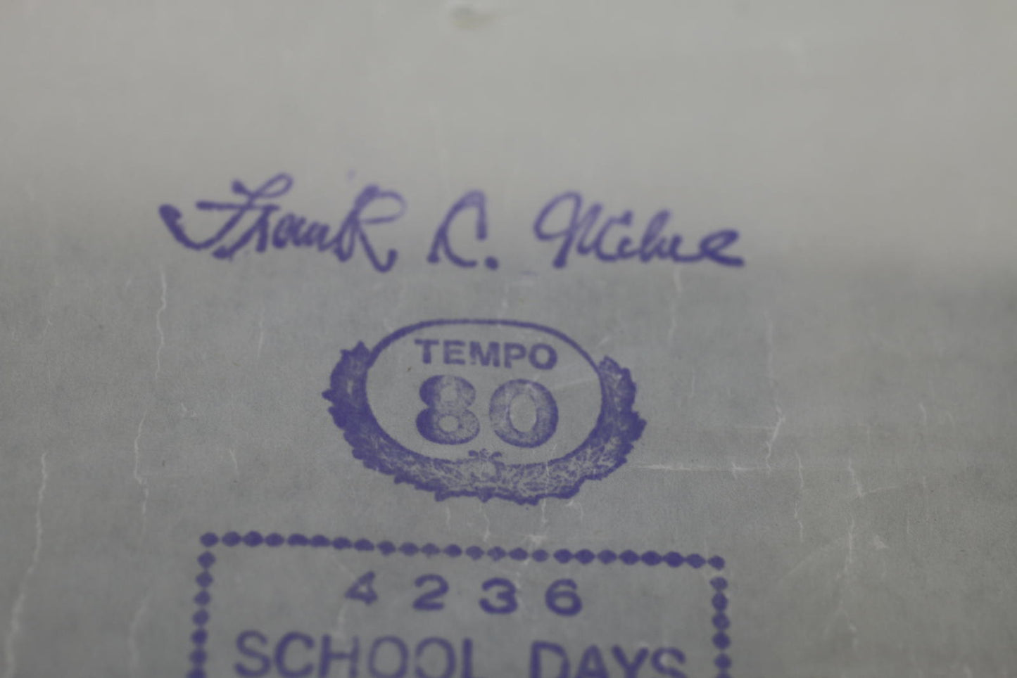 Vintage QRS Word Roll 4236 School Days Waltz Player Piano Roll Frank Milne