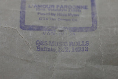 Vintage QRS Word Roll CU-404 L'Amour Pardonne Player Piano Roll Hilda Myers