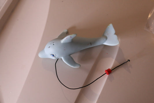 Dolphin animal rubber figure toy with cord