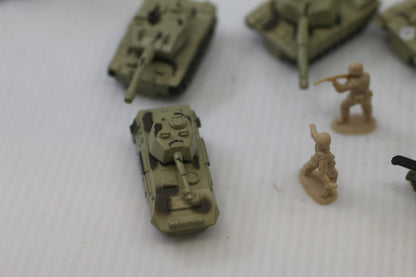 Miniature Military Tank & Helicopter Toy Lot w Soldiers Micro Machines Vehicles