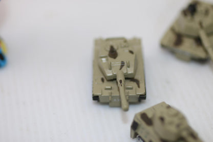 Miniature Military Tank & Helicopter Toy Lot w Soldiers Micro Machines Vehicles