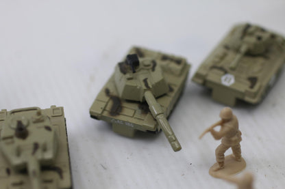 Miniature Military Tank & Helicopter Toy Lot w Soldiers Micro Machines Vehicles
