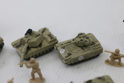 Miniature Military Tank & Helicopter Toy Lot w Soldiers Micro Machines Vehicles
