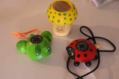 Latest Educational Toys Wooden Ladybug, frog mushroom Compass