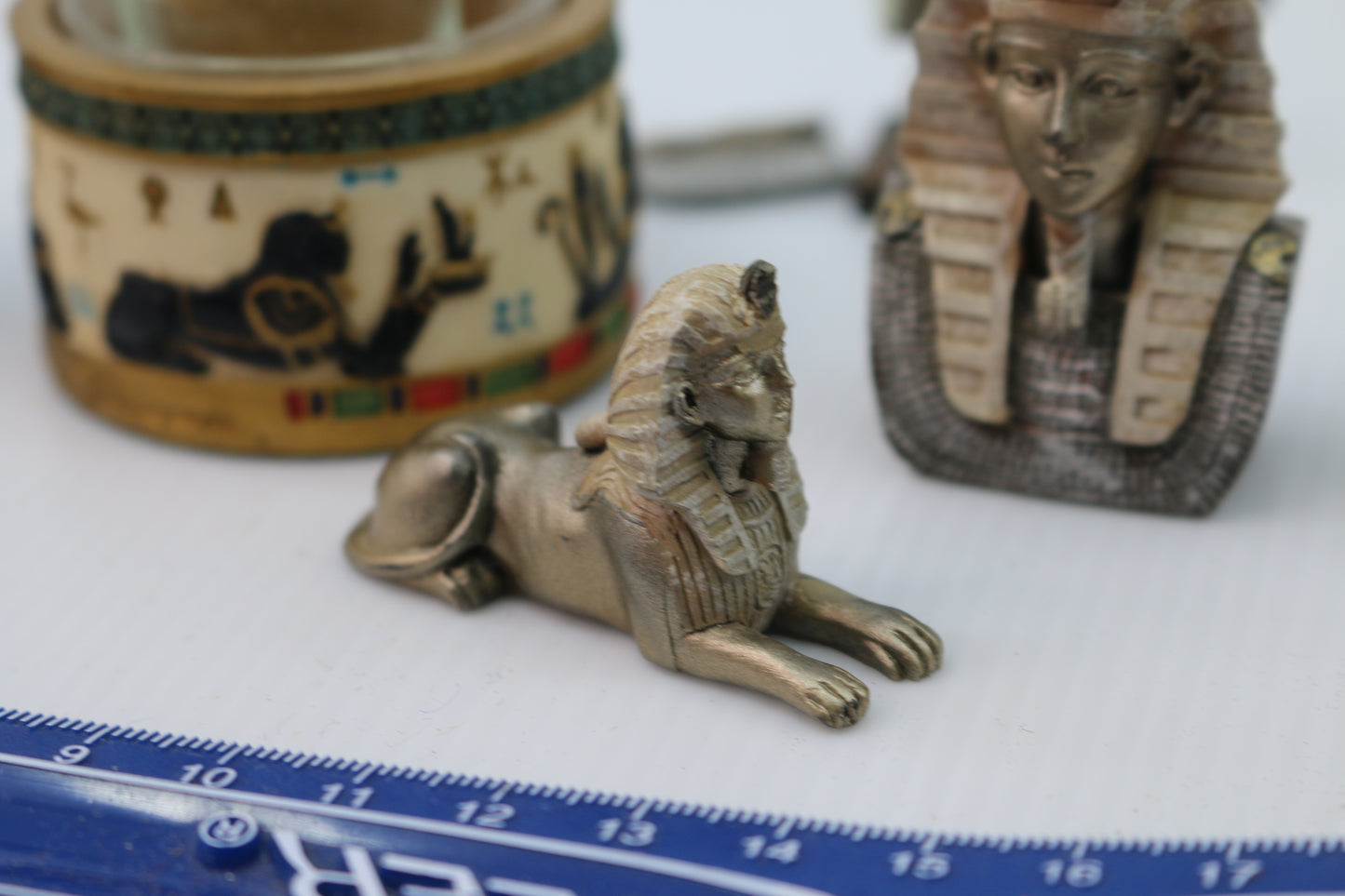 Egyptian Mythology Set of 9 Miniature Tut Horus Anubis Bastet Pharaoh Figurine