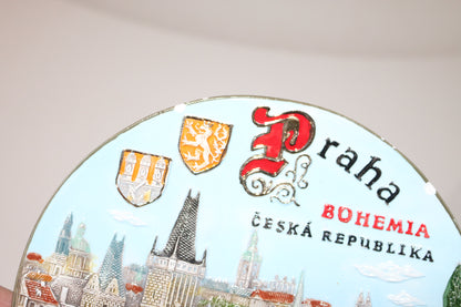 Praha Bohemia Porcelain Souvenir Plate Mz Czechoslovakia republika 3d art