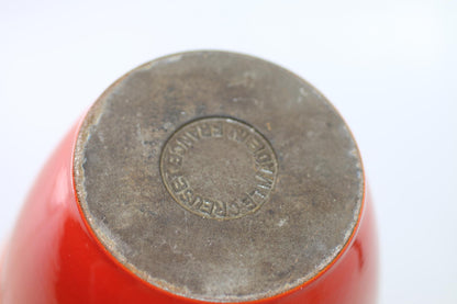 Vintage Le Creuset France Orange Enamel Saucepan w/ Lid #14 Cast Iron