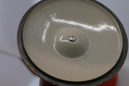 Vintage Le Creuset France Orange Enamel Saucepan w/ Lid #14 Cast Iron