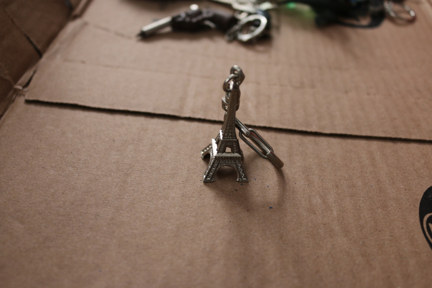 Silver Color Eiffel Tower Keychain 2"