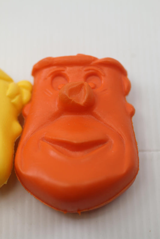 [ 1975 Post PEBBLES Cereal Prizes 3 Flintstones COIN HOLDERS - Fred Dino Barney]