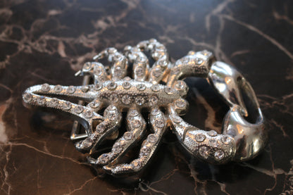 Rhinestone embellished Silver Scorpion Belt Buckle