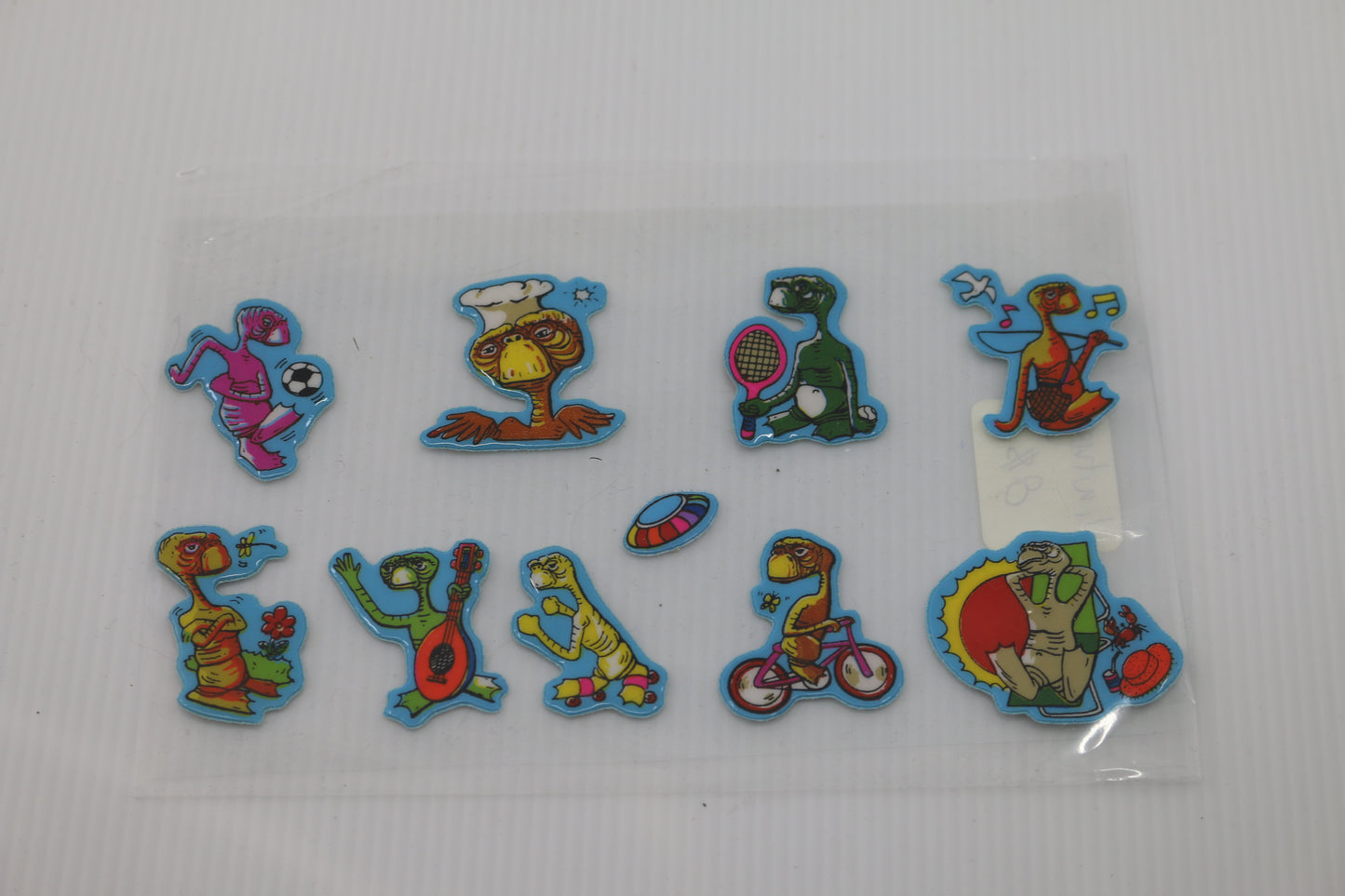 E.T. The Extraterrestrial Movie Set of 9 Character Puffy Stickers 1982