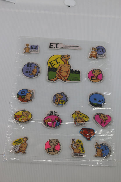 E.T. The Extraterrestrial Movie Set of 17 Character Puffy Stickers 1982