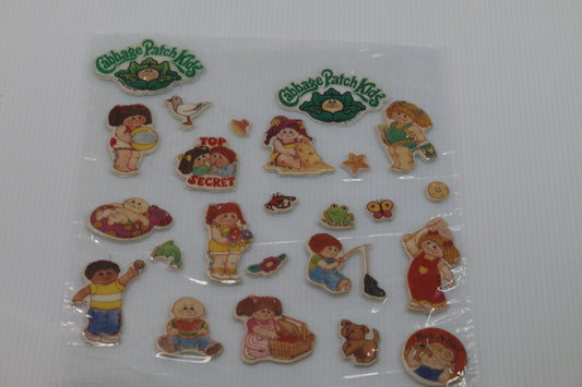 Vintage Cabbage Patch Puffy Stickers Trip To The Beach Kids Picnic Style 3 1983