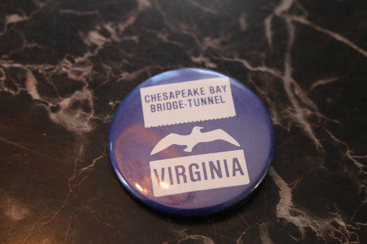 Vtg button pinback Macaron Souvenir Chesapeake bay Bridge-tunnel Virginia