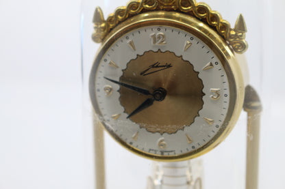 Vintage Miniature 6" German-made Johnnid Wind up Dome Clock / Working