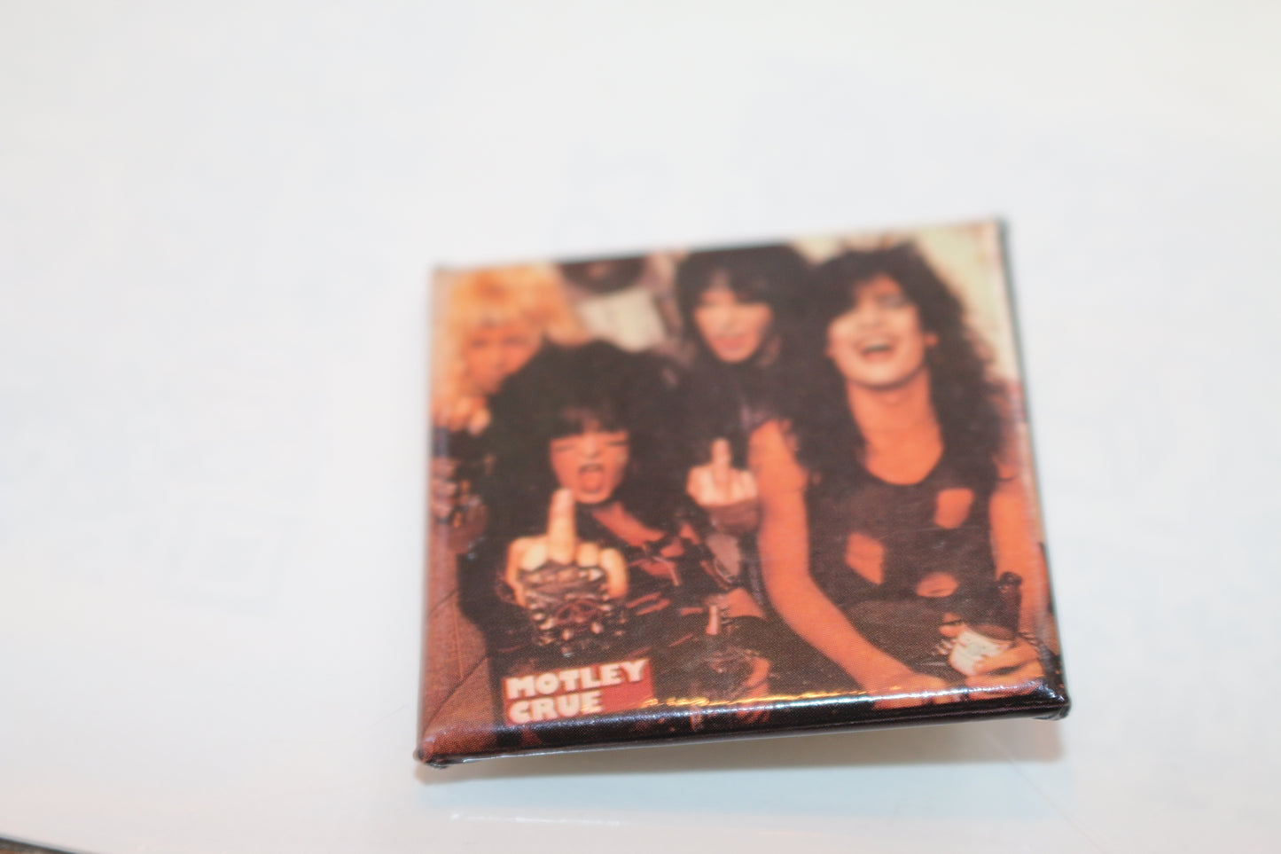 MOTLEY CRUE Pinback Button Badge Vintage 1980’s Made in Canada Heavy Metal