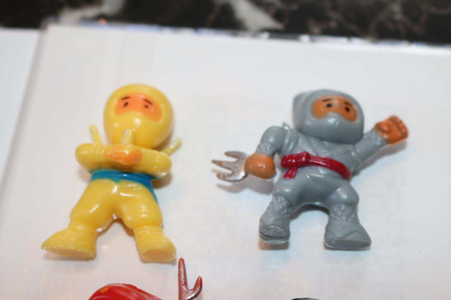 Lot of 6 pocket Ninja Toys Action Figures 1 Inch Tall Small Mini Vintage #1