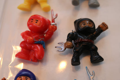 Lot of 6 pocket Ninja Toys Action Figures 1 Inch Tall Small Mini Vintage #1