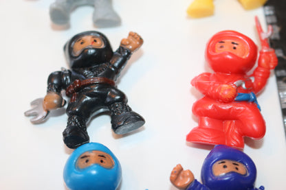 Lot of 6 pocket Ninja Toys Action Figures 1 Inch Tall Small Mini Vintage #2