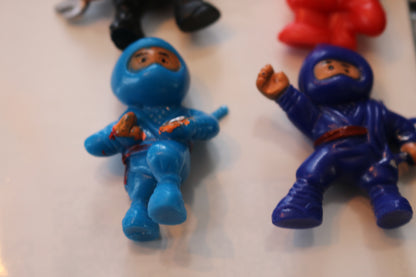 Lot of 6 pocket Ninja Toys Action Figures 1 Inch Tall Small Mini Vintage #2