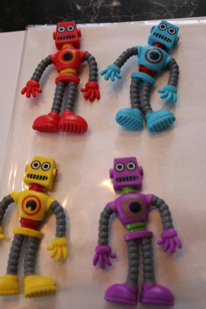 KEYCRAFT BENDY ROBOTS  NV335 set of 4 figures TOY POCKET MONEY FIGURE