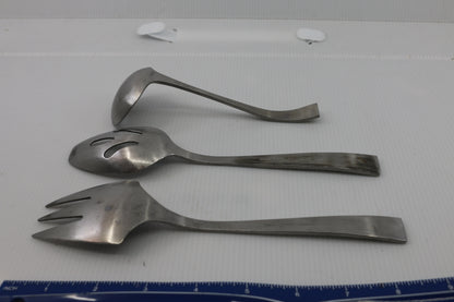 3 Rogers Insilco Stainless Steel Slotted Spoon & Fork Made in Taiwan