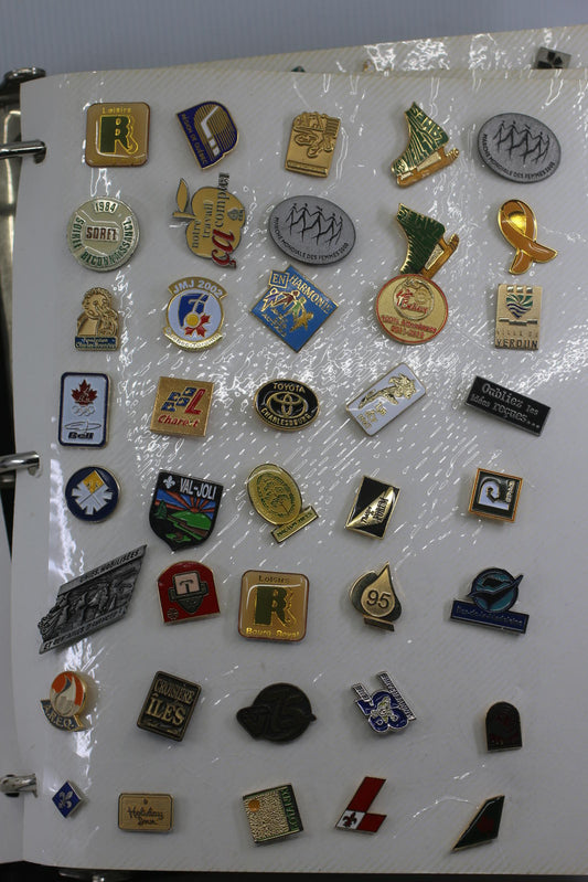 Large Vtg Enamel Pin Lot Quebec Canada Events Corporate Community Awareness Pins