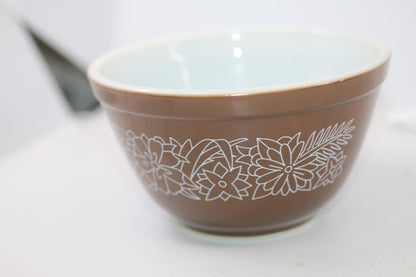 Vtg Pyrex Woodland Brown Mixing Nesting Bowls 401 Light Brown (11960)