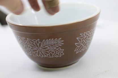 Vtg Pyrex Woodland Brown Mixing Nesting Bowls 401 Light Brown (11960)