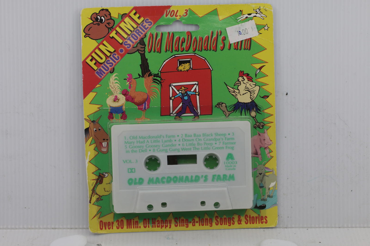 Vintage sealed on card Old MacDonald's Farm Vol. 3 Cassette Tape