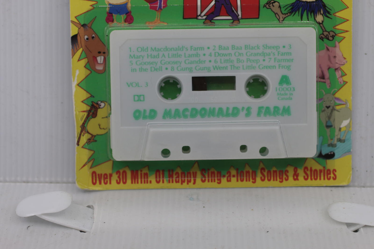 Vintage sealed on card Old MacDonald's Farm Vol. 3 Cassette Tape