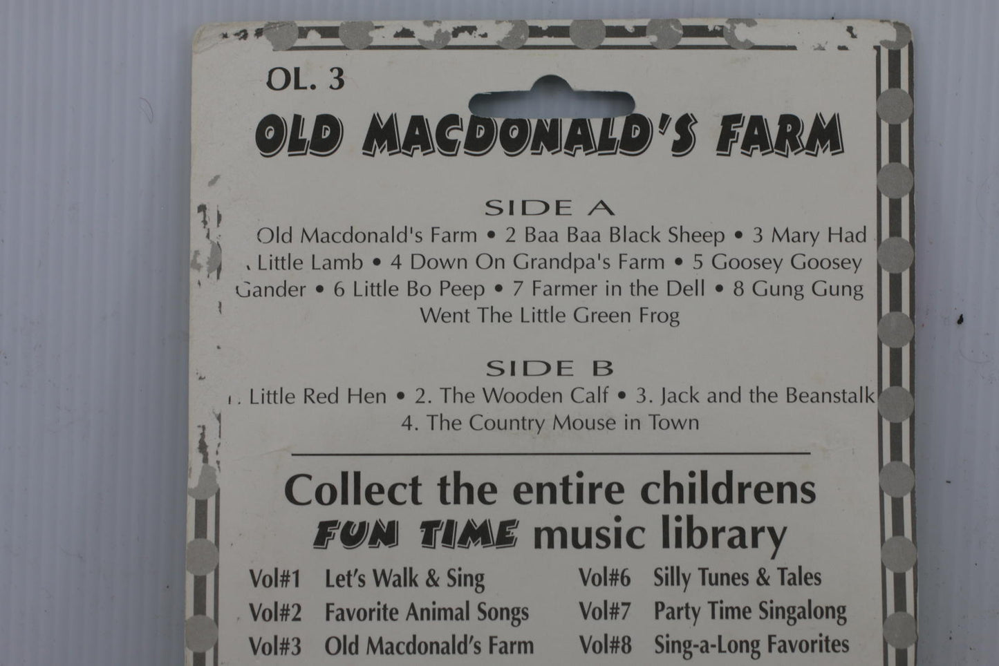 Vintage sealed on card Old MacDonald's Farm Vol. 3 Cassette Tape
