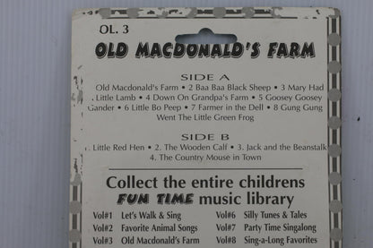 Vintage sealed on card Old MacDonald's Farm Vol. 3 Cassette Tape