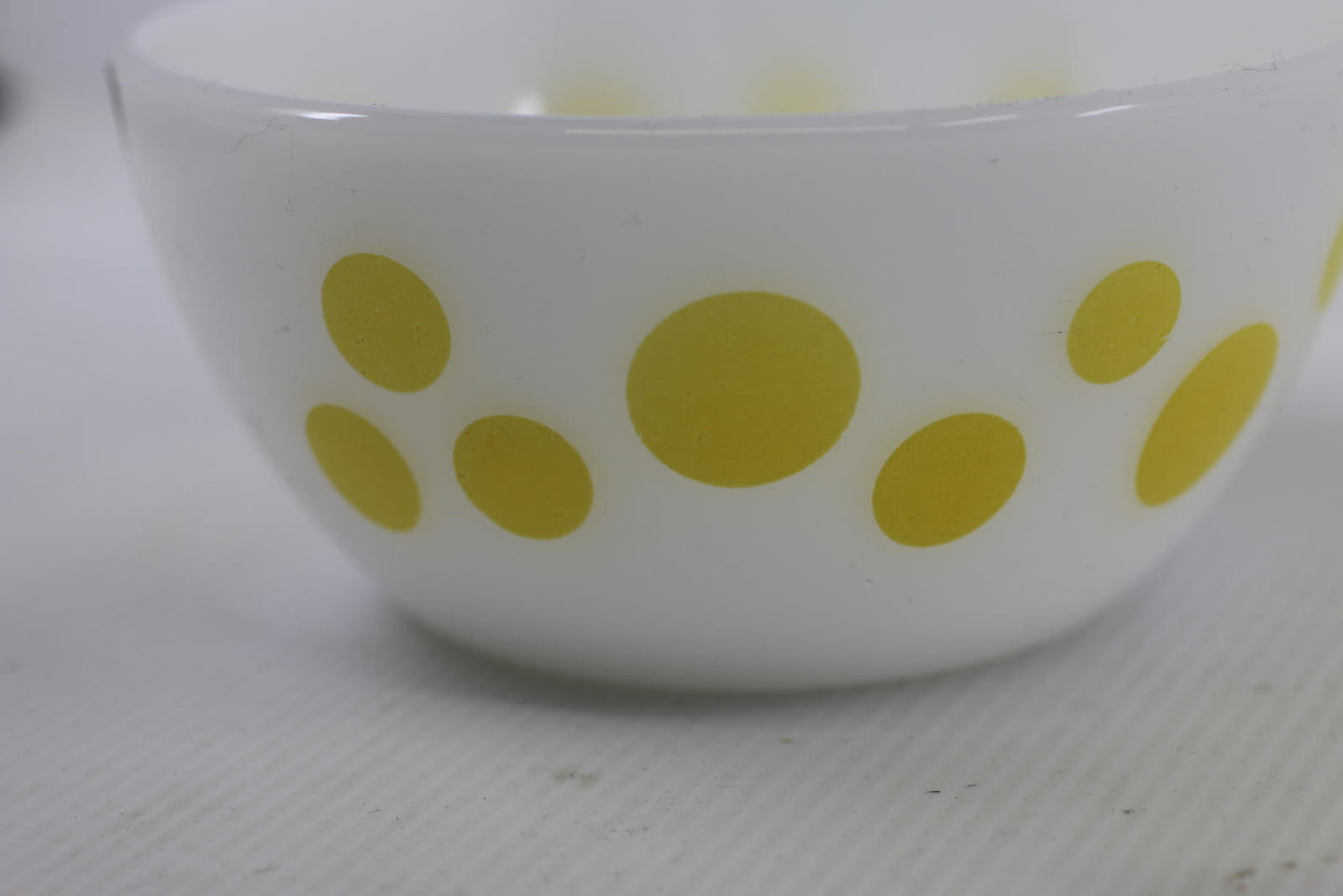 Vintage Hazel Atlas Yellow Dot 6 Inch MilkGlass Mixing Bowl