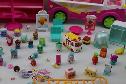 Huge lot Shopkins Moose toys Ice CreamTruck carrying case booklet figures