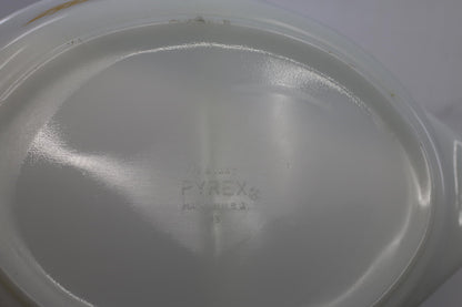 Vintage 1960's Pyrex Royal Wheat 1.5 qt. Divided Casserole Dish Oval WITH Lid