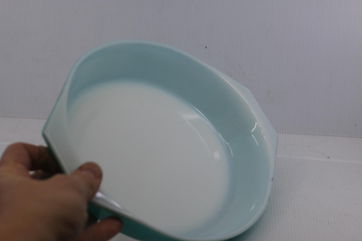 Vintage Pyrex 1.5 Qt Turquoise Blue Oval Casserole Dish WITH Lid USA Mid Century