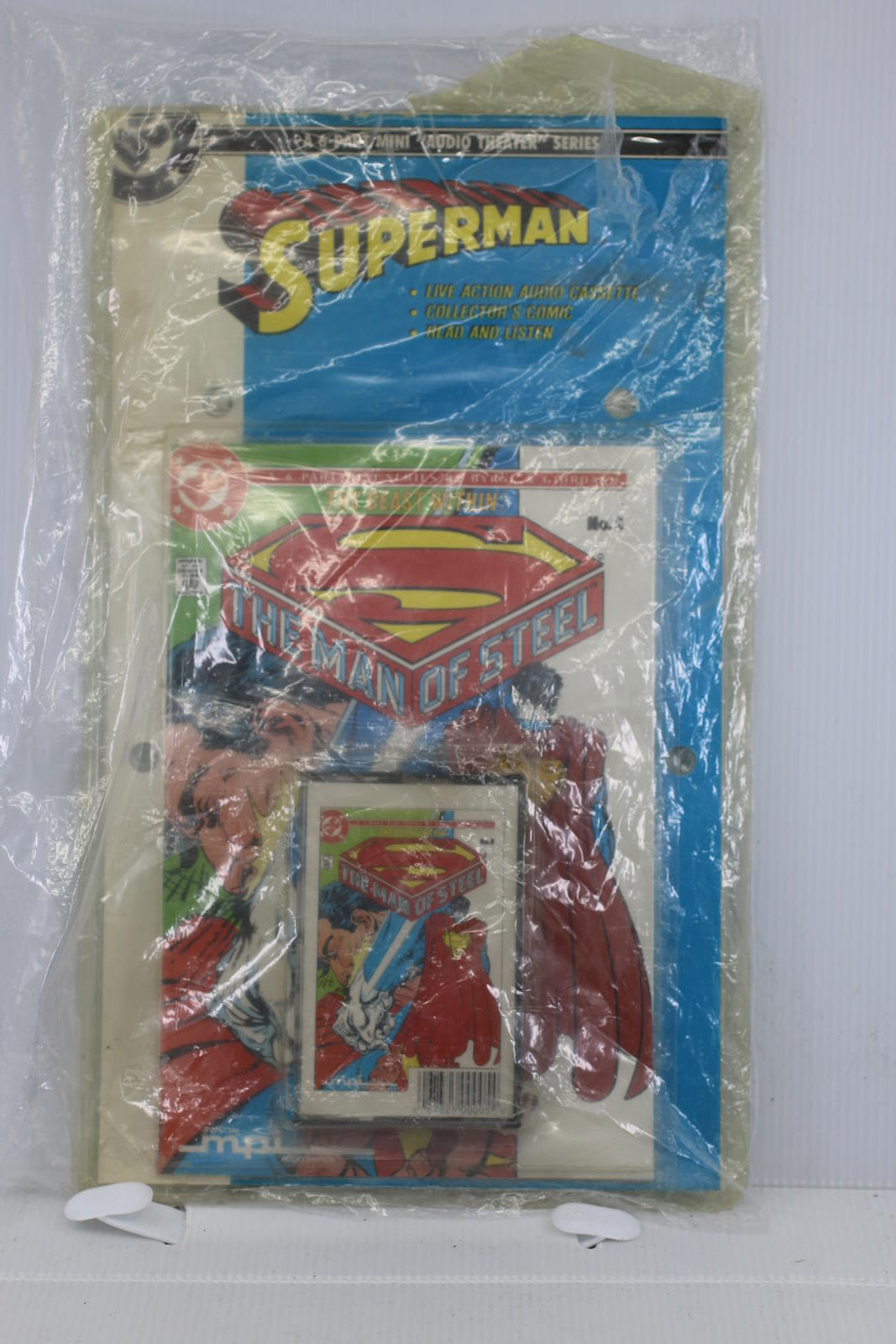 Vintage Superman Man of Steel Mini Audio Theater Set Comic Cassette ReadAlong DC