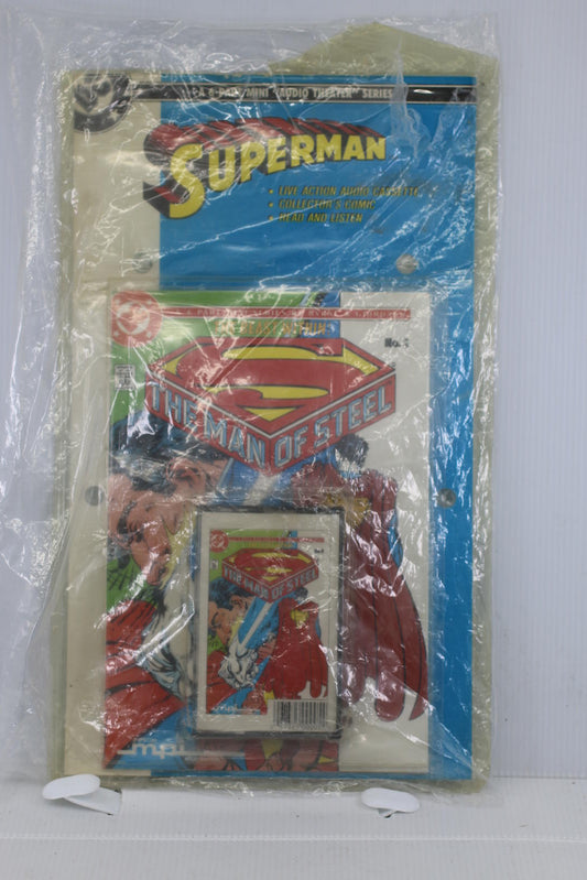 Vintage Superman Man of Steel Mini Audio Theater Set Comic Cassette ReadAlong DC