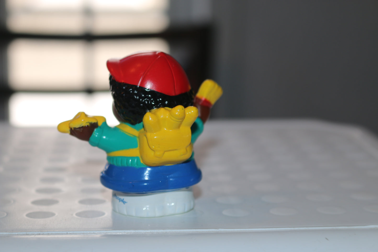 Fisher Price Little People Black Boy Red Hat Painting Airplane Figure
