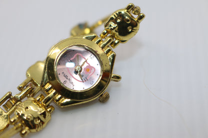 Hello kitty vtg bracelet watch Vintage golden wirstwatch stainless steel