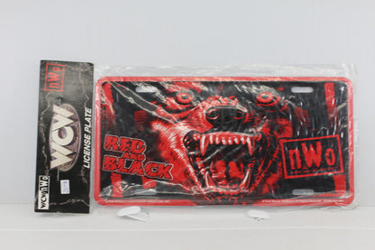 Sealed 1998 WCW New World Order Red & Black Wolf Metal Automobile Vehicle Plate